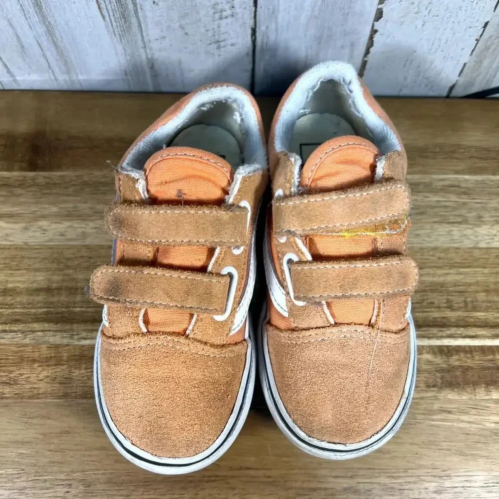Vans Toddler Size 9.0 Old Skool V‎ Sun Baked Velcro Low Top Sneakers